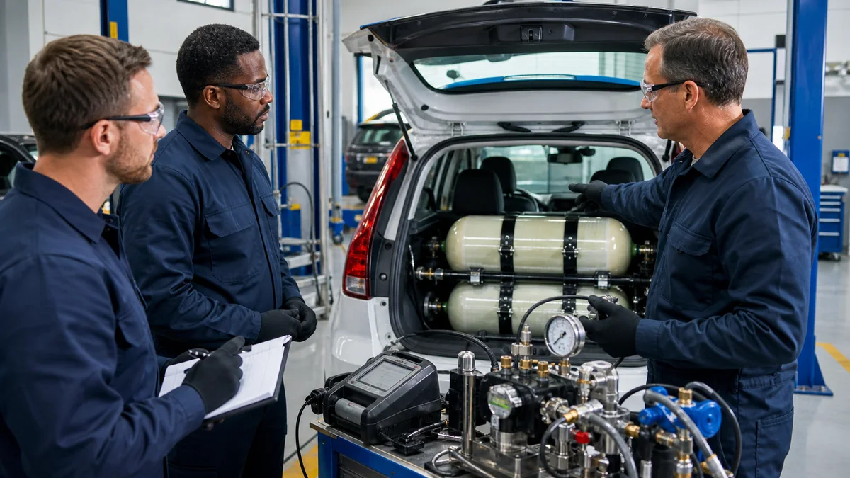 Специалисты проверяют техническое состояние транспорта